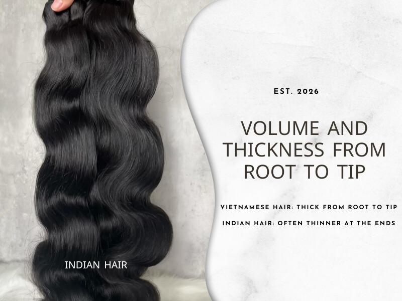 Volume and thickness from root to tip