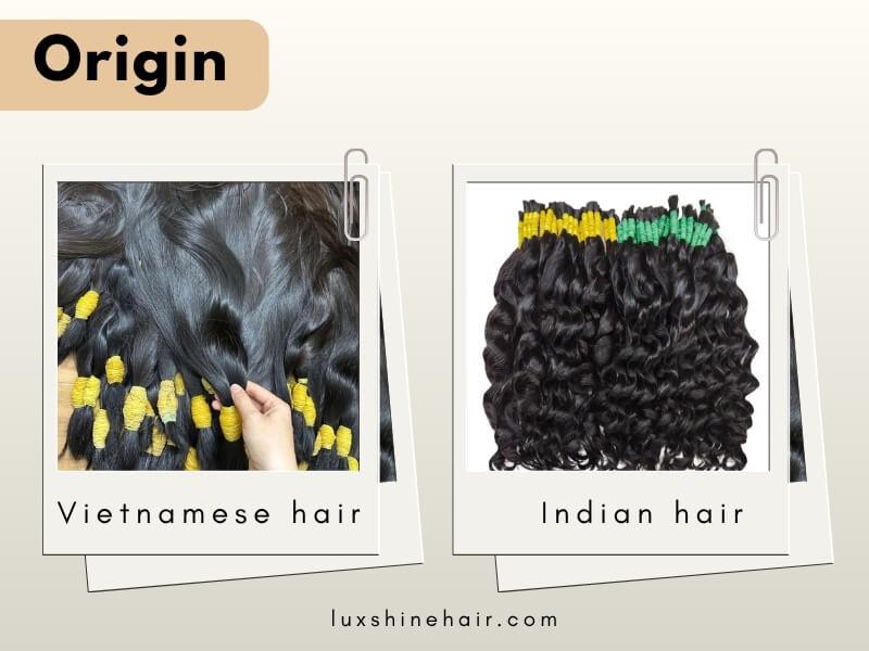 The origin of Indian vs Vietnamese hair