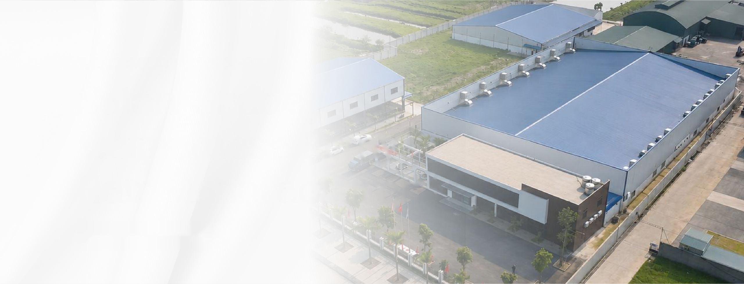 Aerial view of the Luxshine hair factory in Nam Dinh, Vietnam