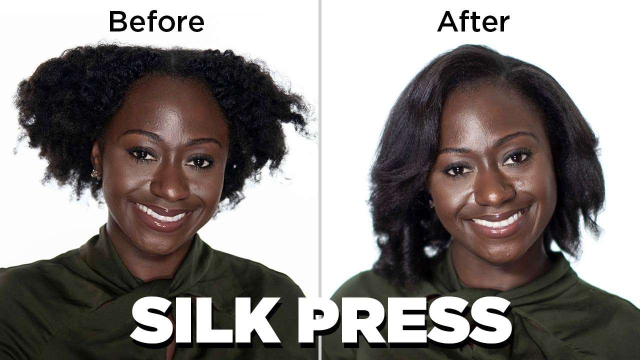 A silk press - before and after