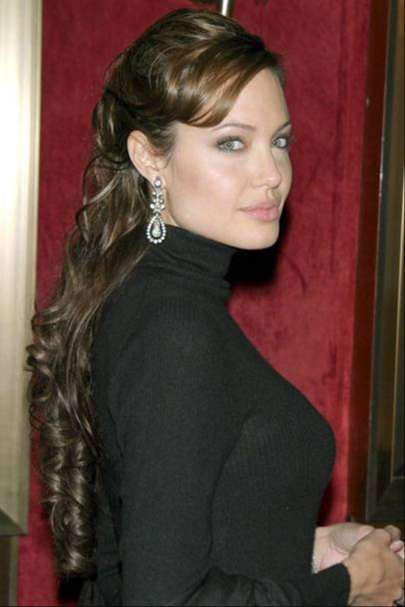 Angelina Jolie long brown curly hair