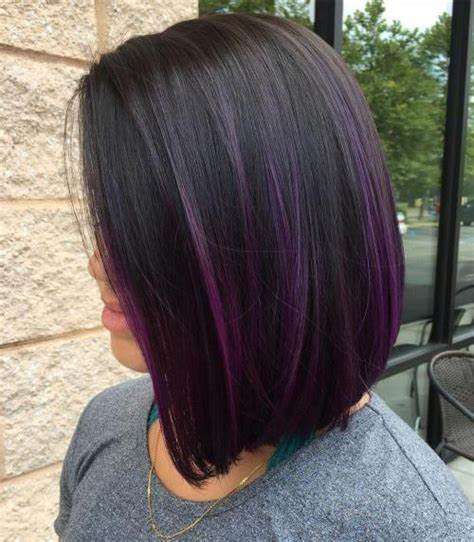 Black hair with purple highlights