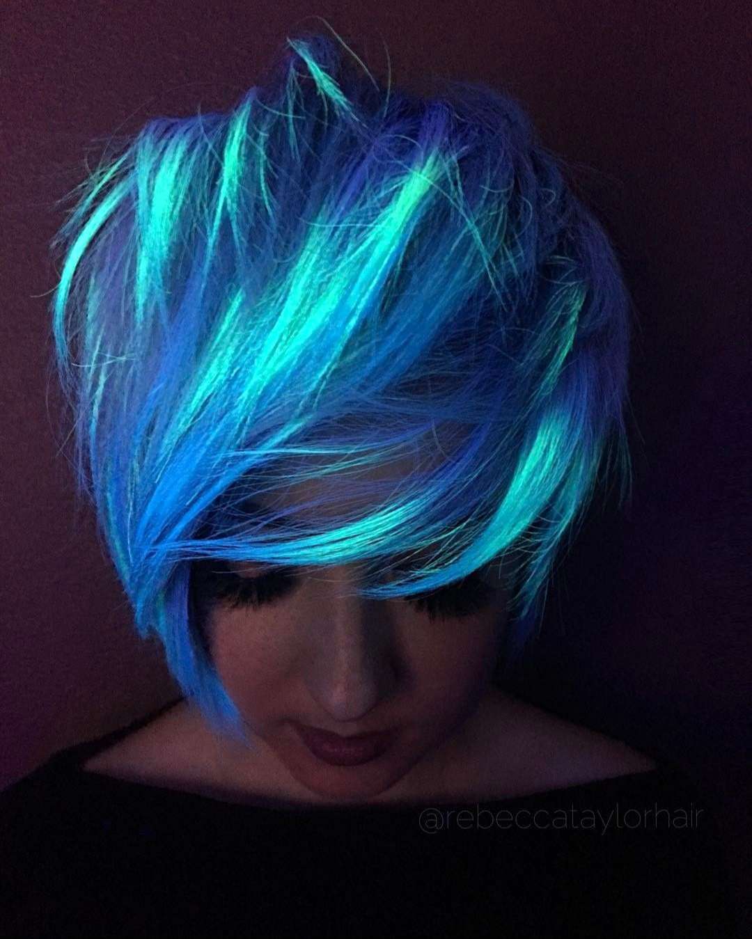 Blue glowing hair