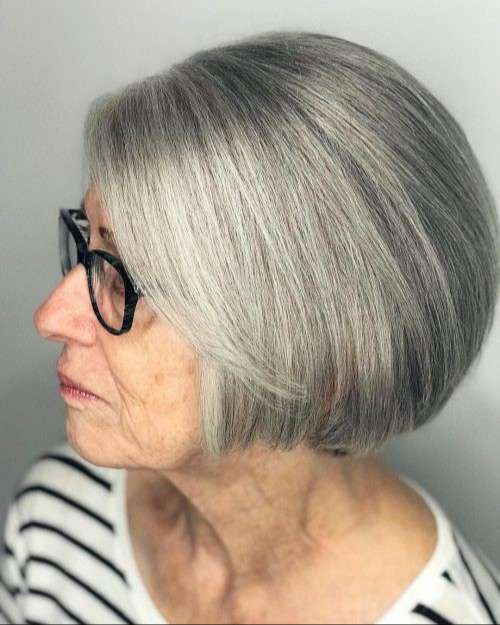 Bob hairstyles for over 60 with glasses
