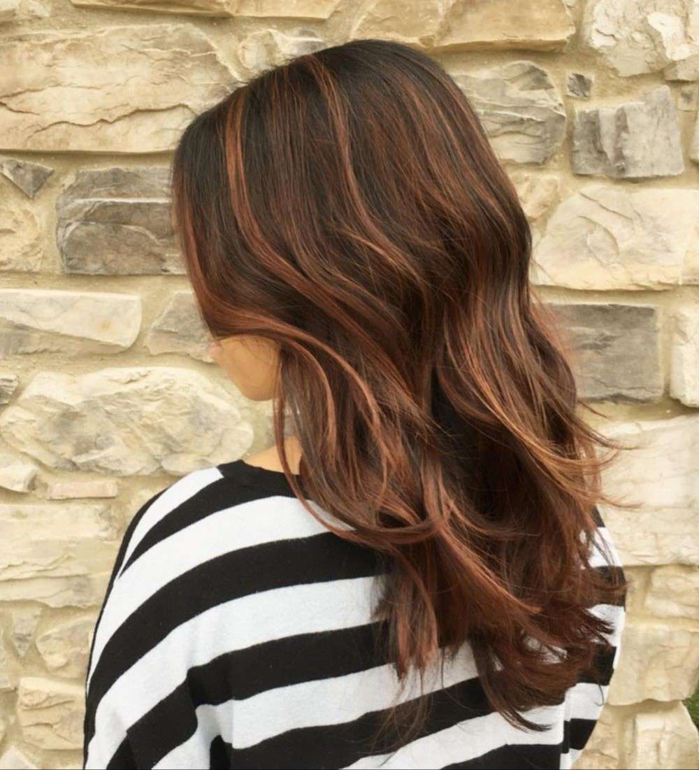 Chestnut brown waves for long hair
