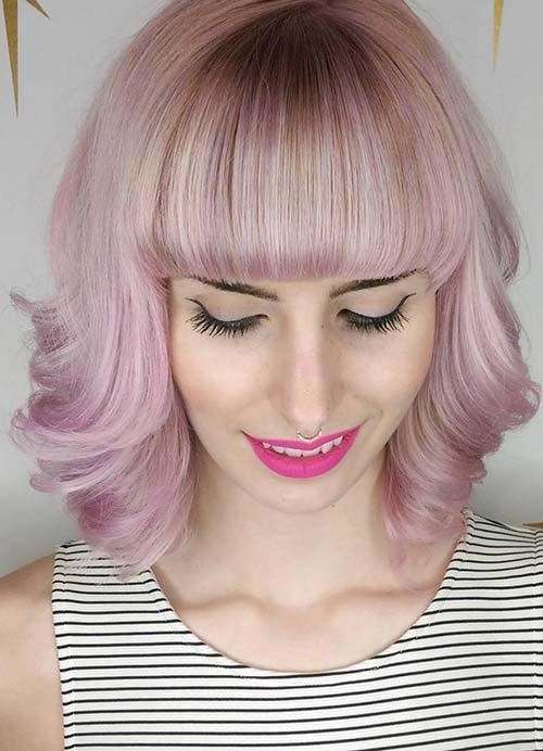 Cotton Candy Pink Bob for Thin Hair