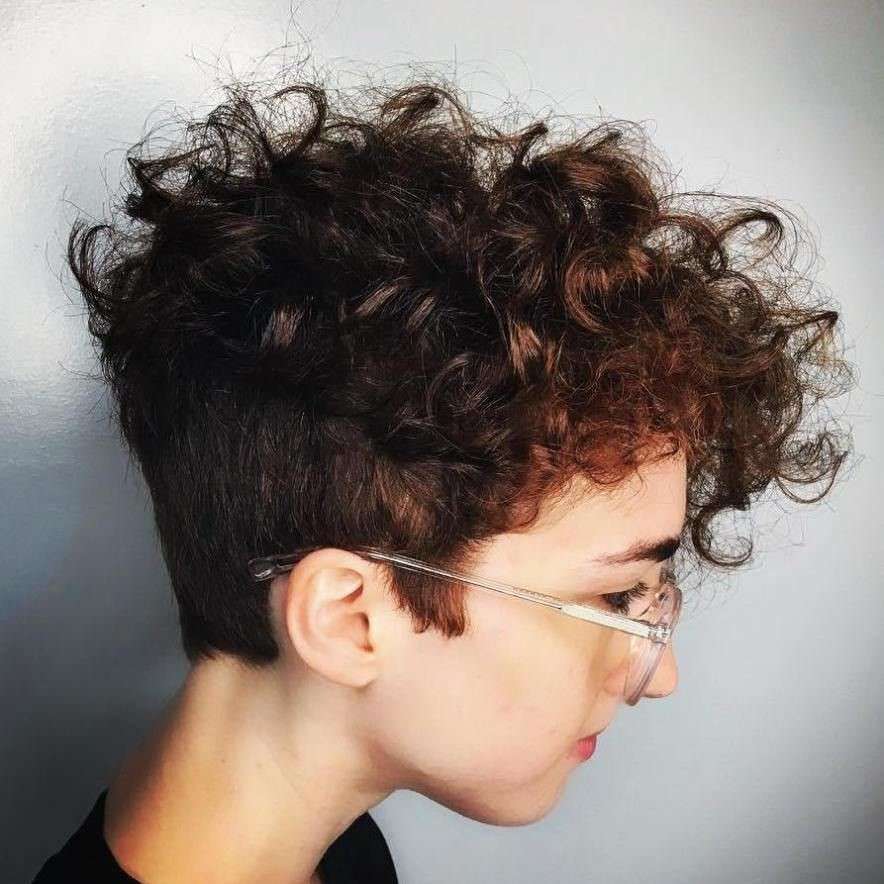 Curly pixie with undercut both side