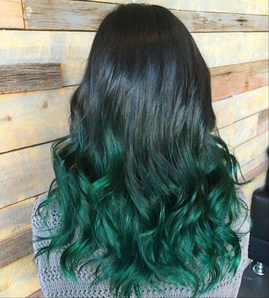 Dark green ombre hair