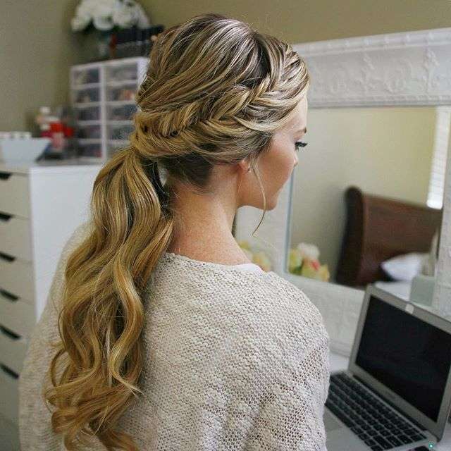 Fishtail embellished ponytail