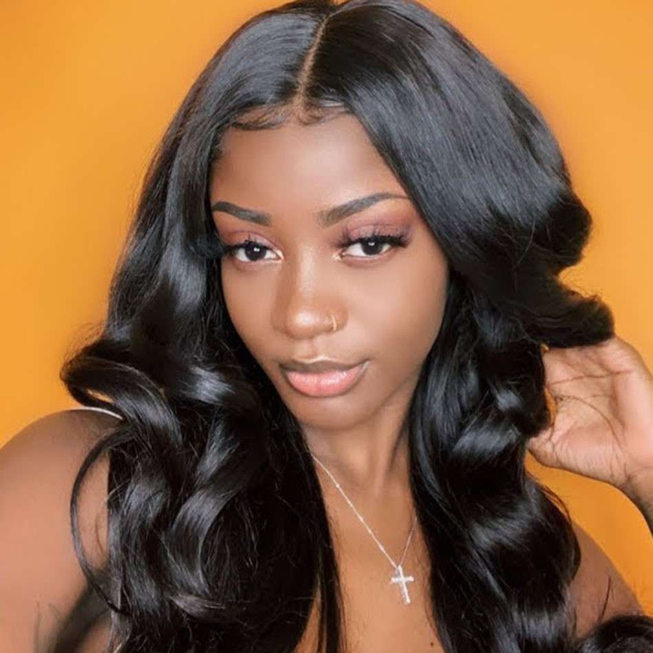 Human lace front wigs with baby hair