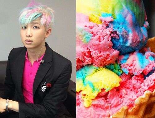Ice cream like cotton candy colored hair