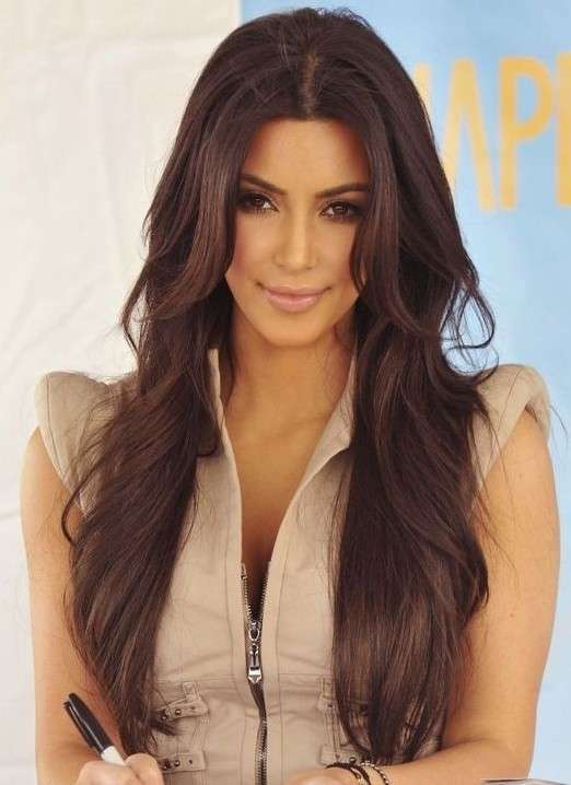 Inspired celebrities long hairstyles - Kim Kadarshian