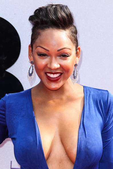 Meagan Good Pixie hair with curled faux hark bangs