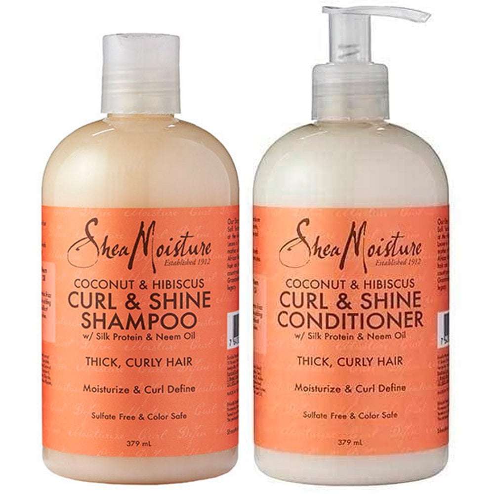Shea Moisture Coconut Hibiscus Curl Shine Shampoo and Conditioners