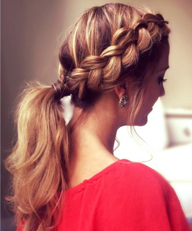 Side braid ponytail