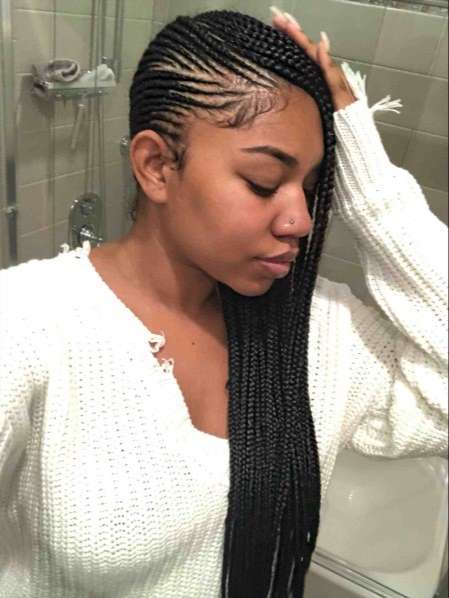 Stylish Black Hair Braided to The Side