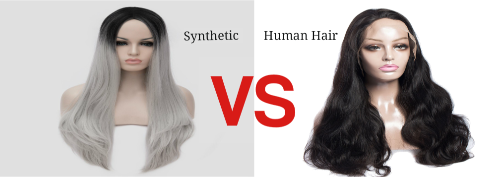 Synthetic hair and Human hair