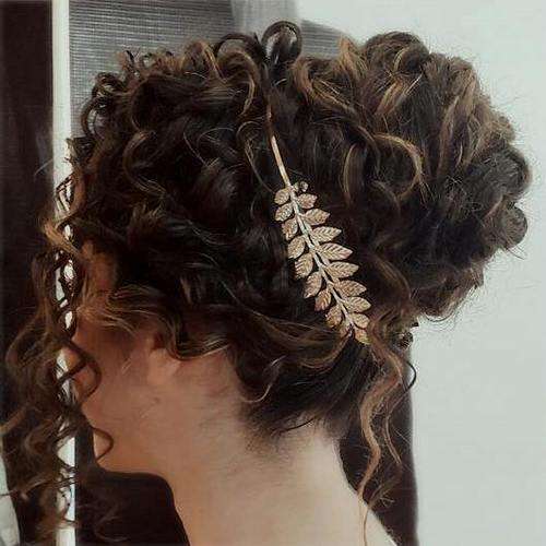 Updo for long curly hair