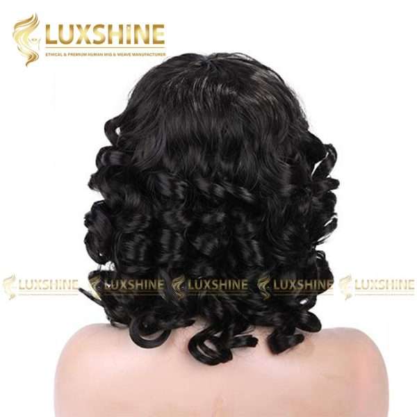 bouncy wavy black full lace wig luxshinehair 01