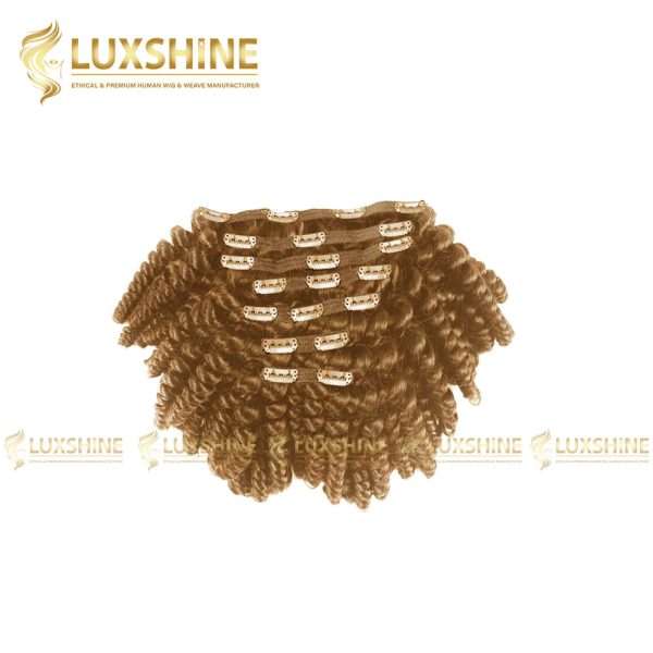 clip in kinky curly light brown luxshinehair 01 2