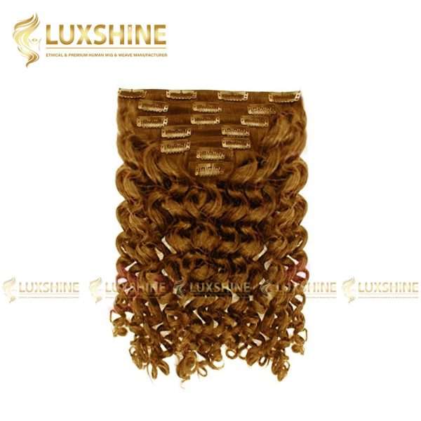 clip in loose curly light brown luxshinehair 01 2