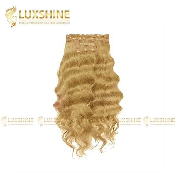 clip in loose wavy blonde luxshinehair 01 2
