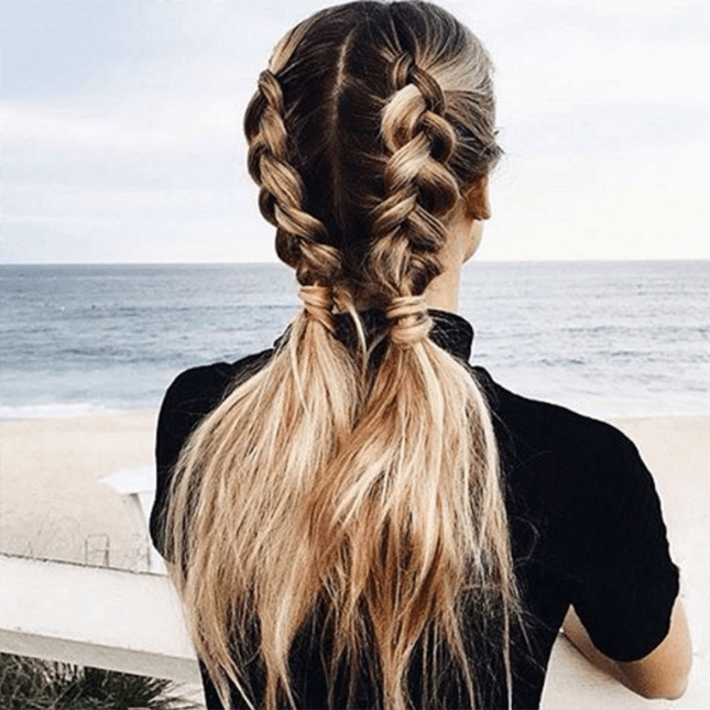 double braided pigtail hairstyle