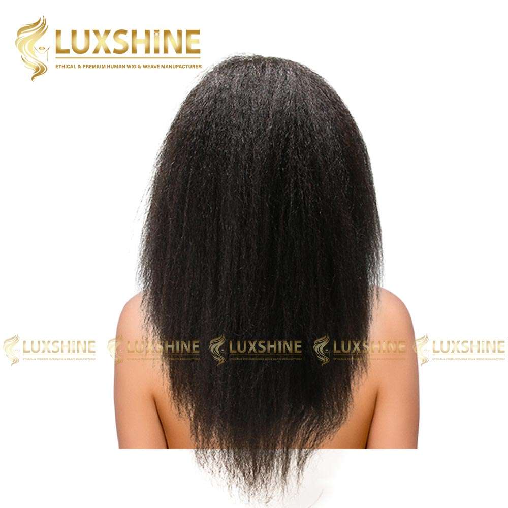 kinky straight black full lace wig luxshinehair 01