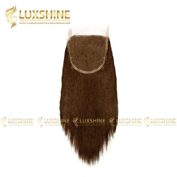 lace closure yaki straight dark brown luxshinehair 01 2