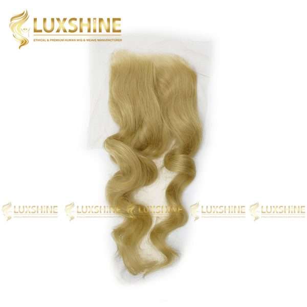 natural wavy blonde closure wig luxshinehair 01