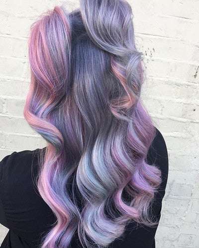 periwinkle hair with highlights