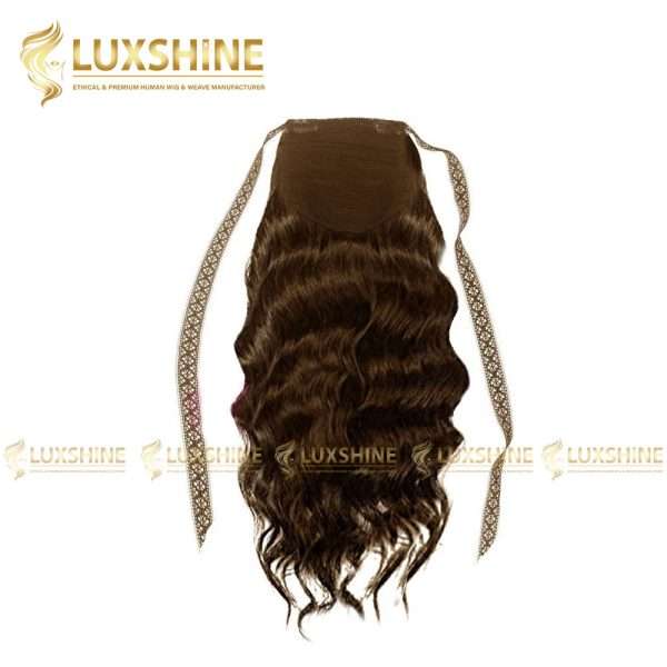ponytail loose wavy dark brown luxshinehair 01 2