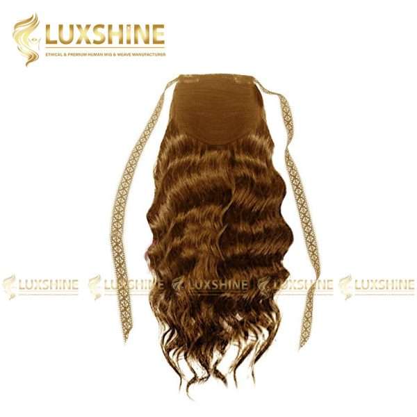 ponytail loose wavy light brown luxshinehair 01 2