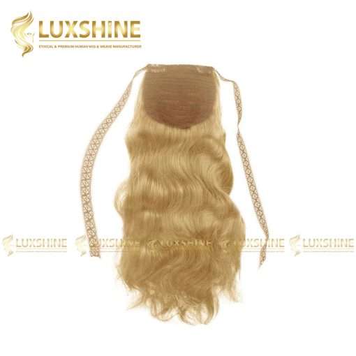 ponytail natural wavy blonde luxshinehair 01 2