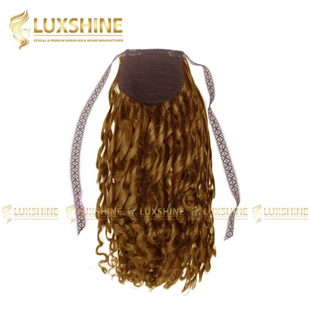 ponytail romantic curly light brown luxshinehair 01 2