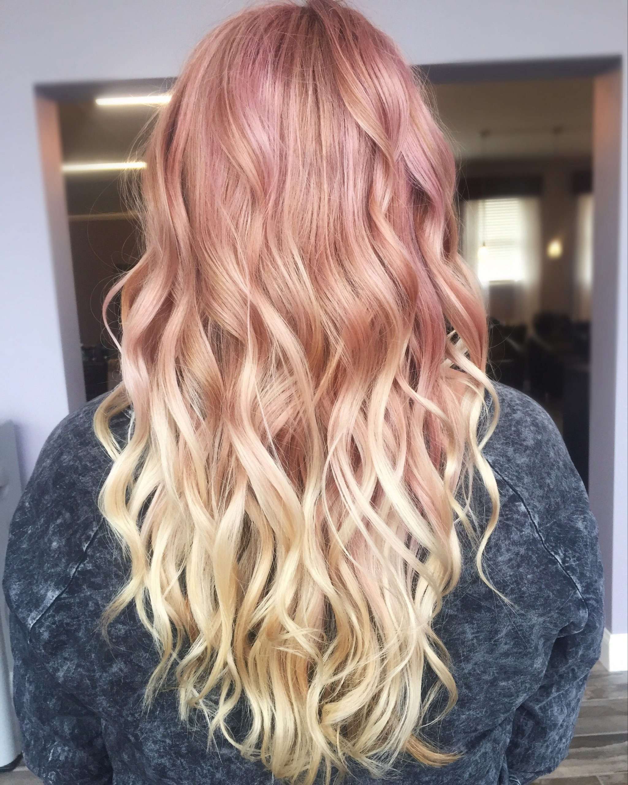 Blonde rose gold ombre