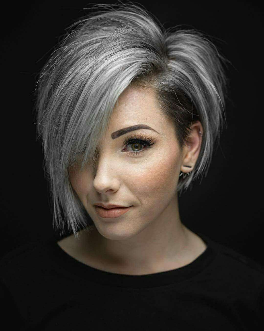 silver pixie hair