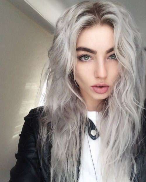 silver wavy hair
