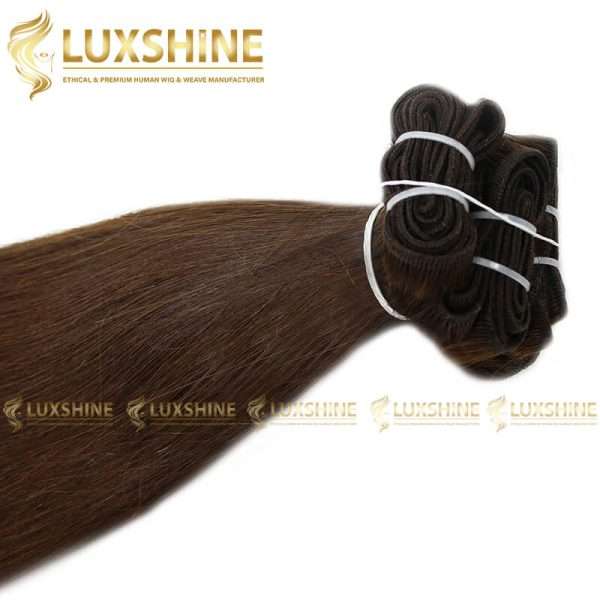 straight dark brown weave luxshinehair 2