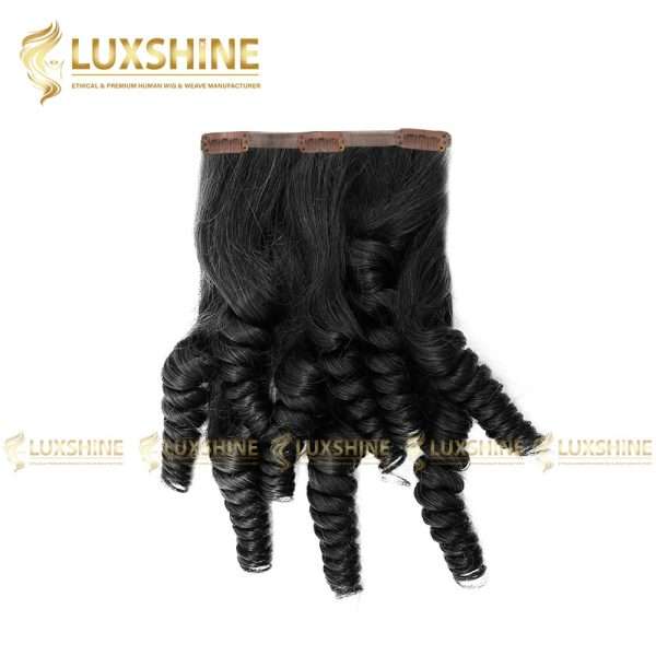 twist curly black clip in luxshinehair 01