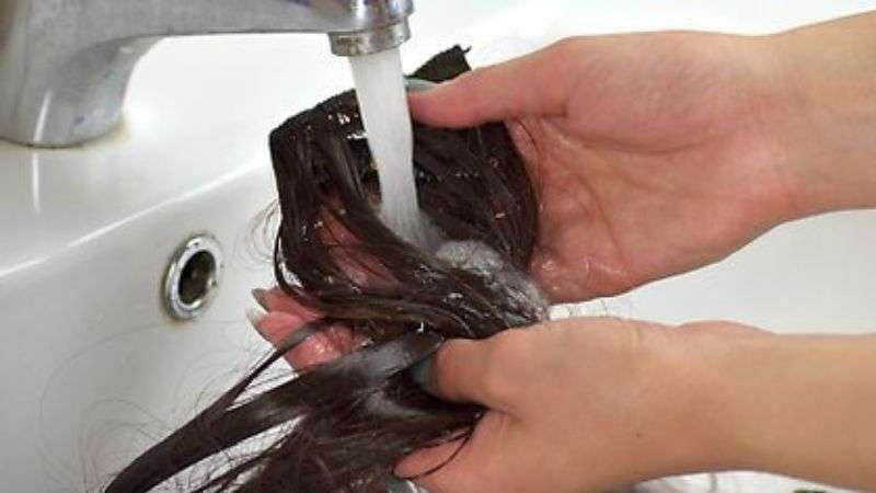 Wash your hair extension with clean water 