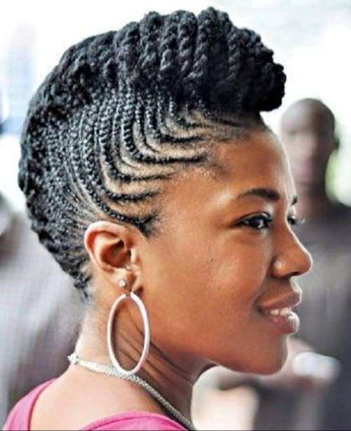 Twist-Braided Mohawk for African hairstyles